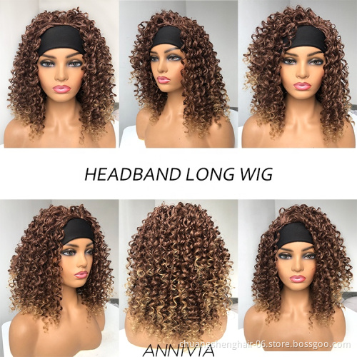 Hot Sale Style No Lace bob with synthetic women afro braided deep wave brazillian blonde wig for coily wholesale headband wigs
